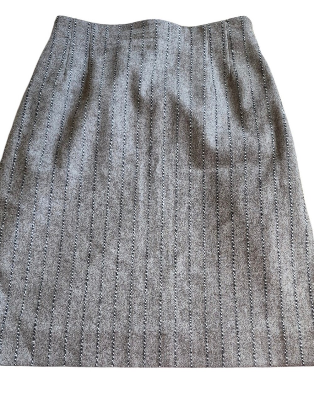 Marc Cain Wool Cashmere Striped Mini Skirt Size N2 Brown Gray